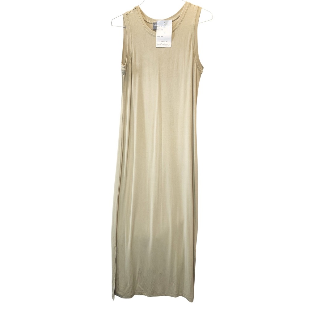 Vintage Carol Anderson California Spring 98 Beige‎ Knit Maxi Tank Dress M NWT